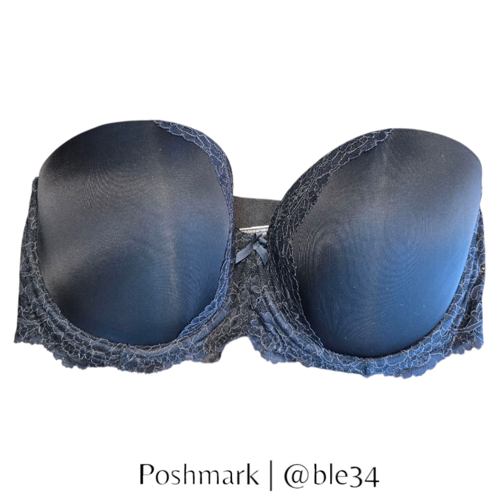 Victoria's Secret Dream Angels Strapless Black Lace Underwire Bra